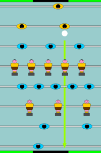 jugada de futbolin tiro directo de defensa